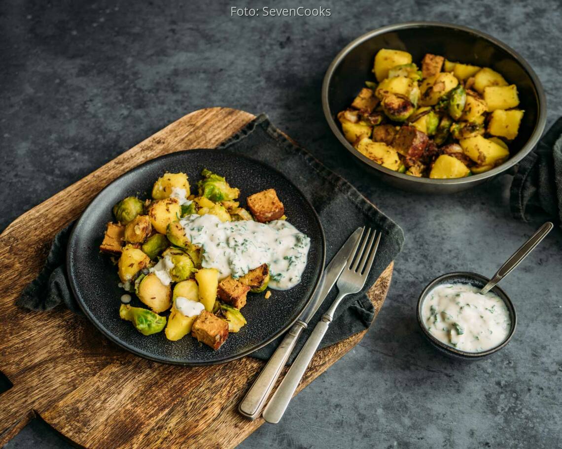 Veganes Rezept: Rosenkohl Pfanne 3