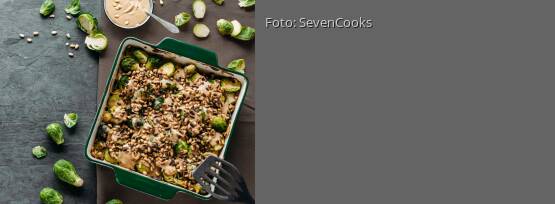 Rezeptbild für "Rosenkohl Auflauf mit Tahin Sauce"