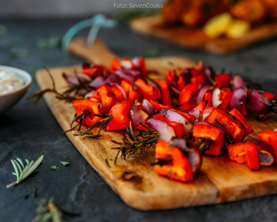 Veganes Rezept: Rosmarin-Paprika-Spieße 2