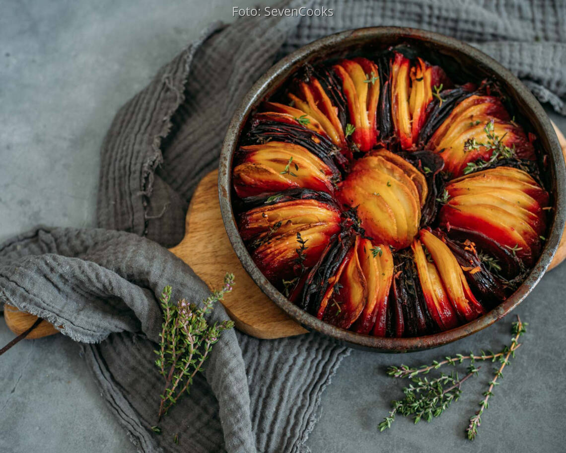 Veganes Rezept: Rote-Bete-Kartoffelgratin 1