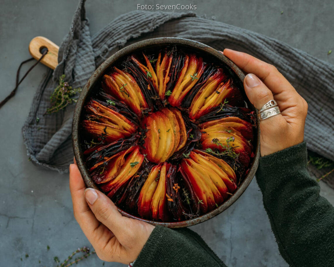 Veganes Rezept: Rote-Bete-Kartoffelgratin 3
