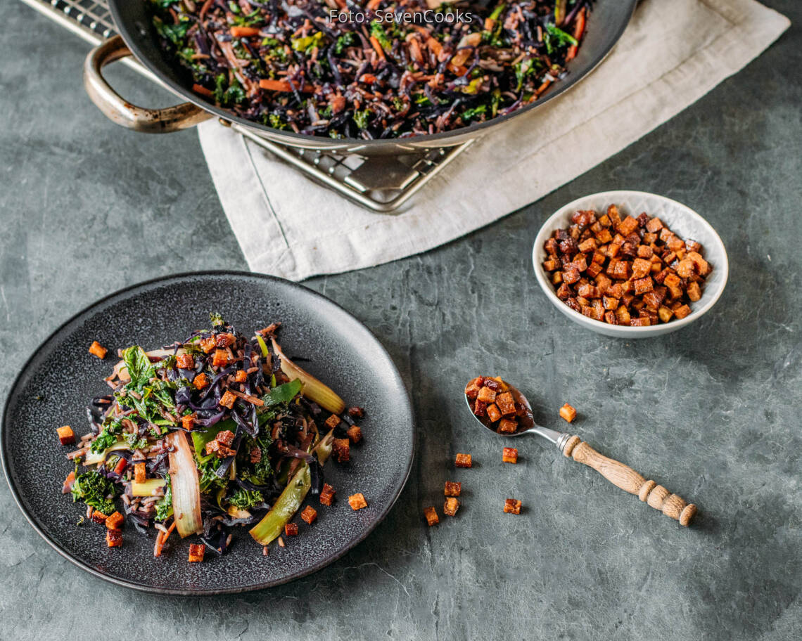 Veganes Rezept: Rotkohl Pfanne 3