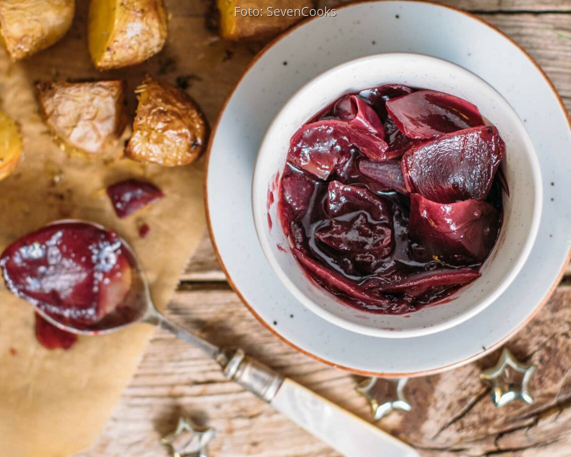 Veganes Rezept: Rotwein-Schalotten-Soße