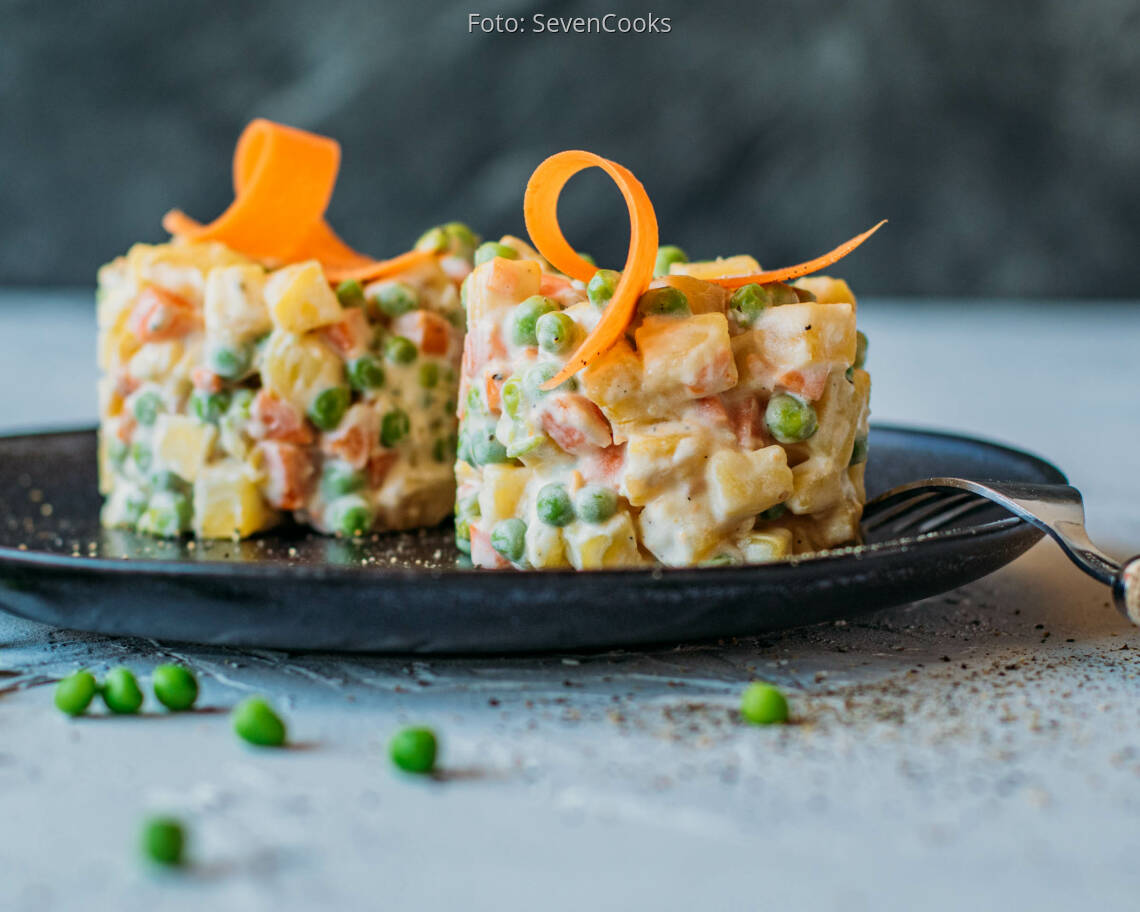 Veganes Rezept: Russischer Schichtsalat