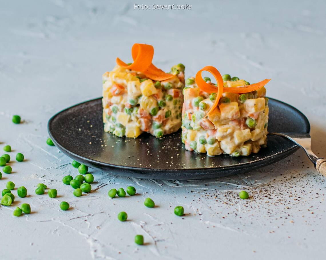 Veganes Rezept: Russischer Schichtsalat