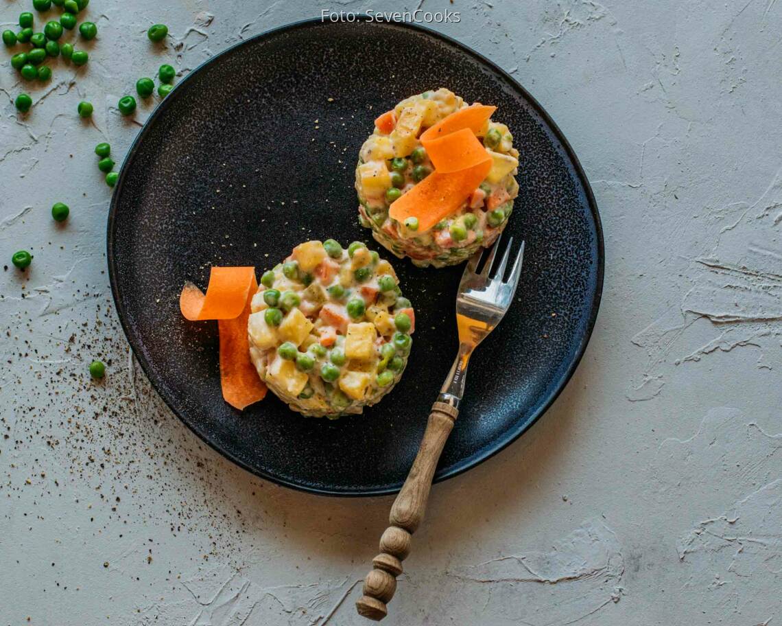 Veganes Rezept: Russischer Schichtsalat