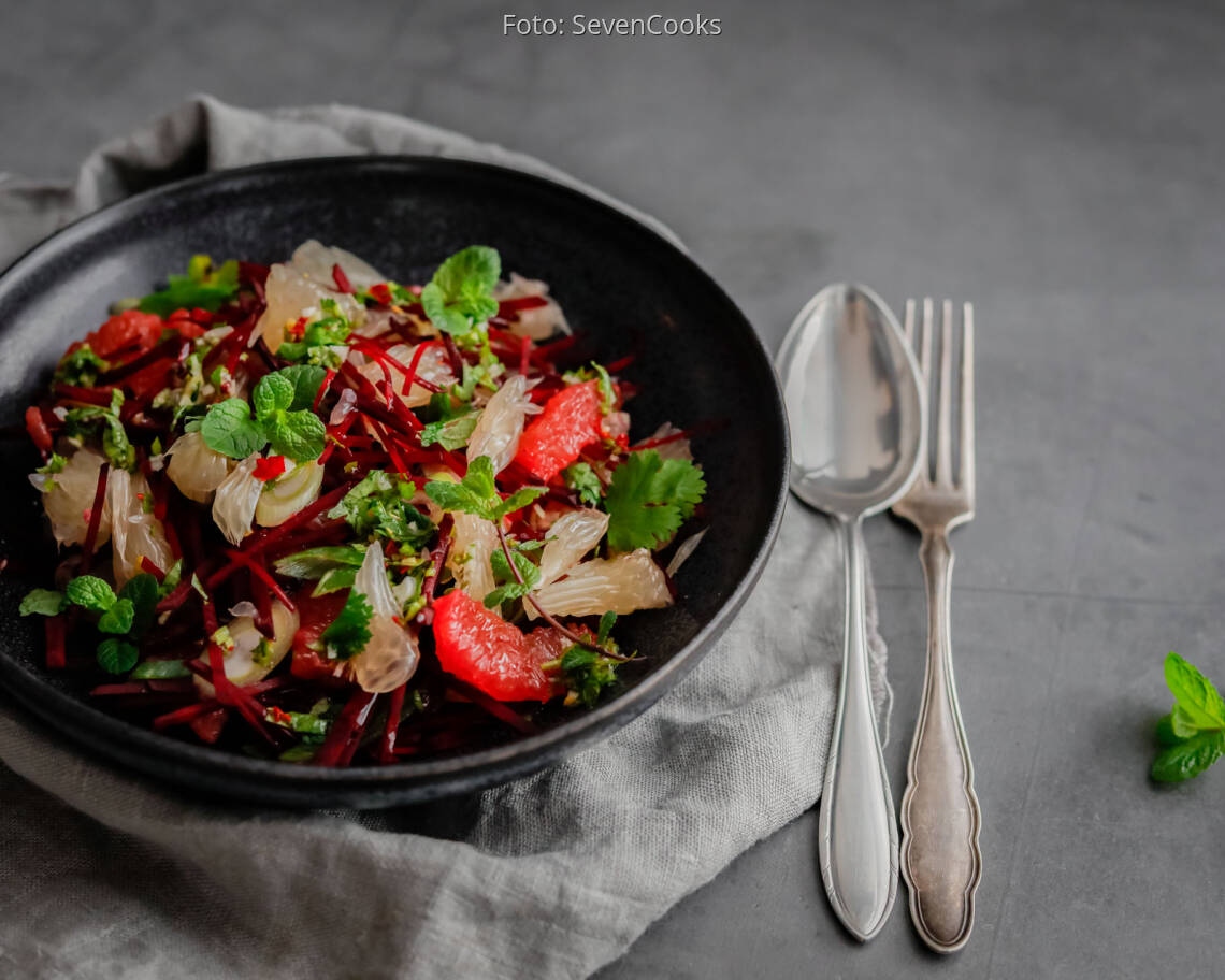 Veganes Rezept: Scharfer Zitrussalat 1