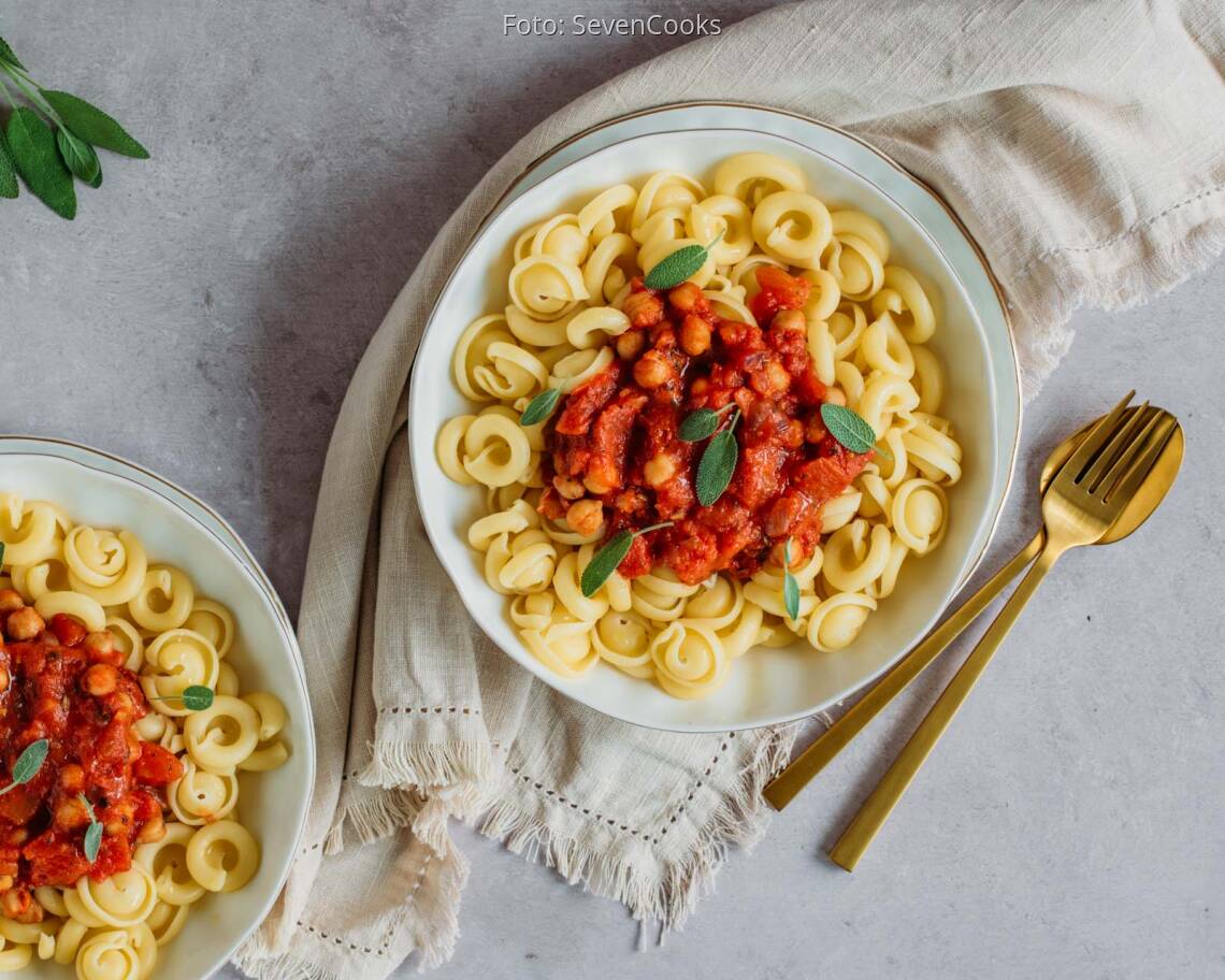 Veganes Rezept: Schnelle Kichererbsen-Pasta 2