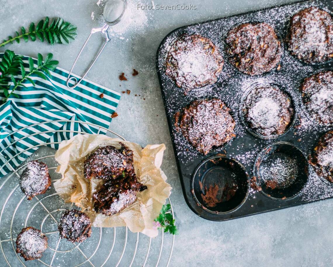 Veganes Rezept: Schokoladige Zucchini-Muffins