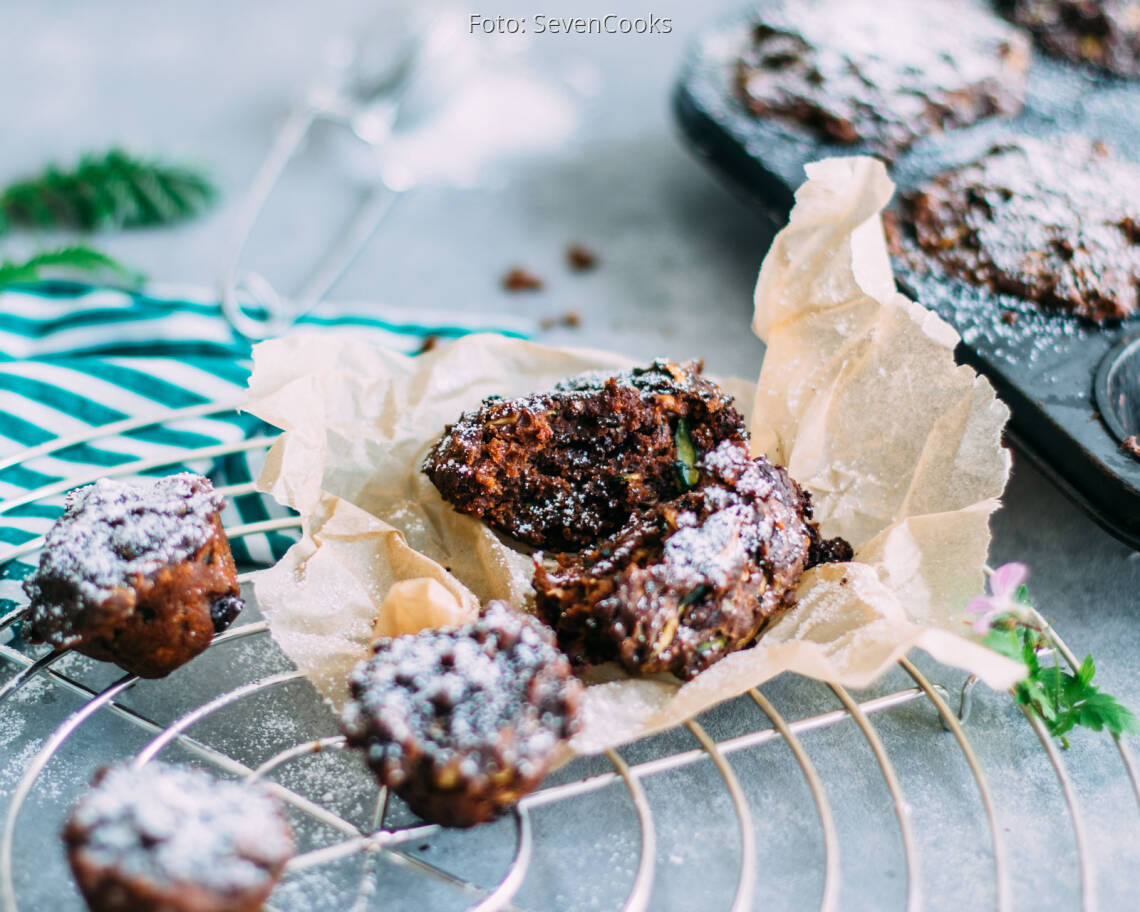 Veganes Rezept: Schokoladige Zucchini-Muffins