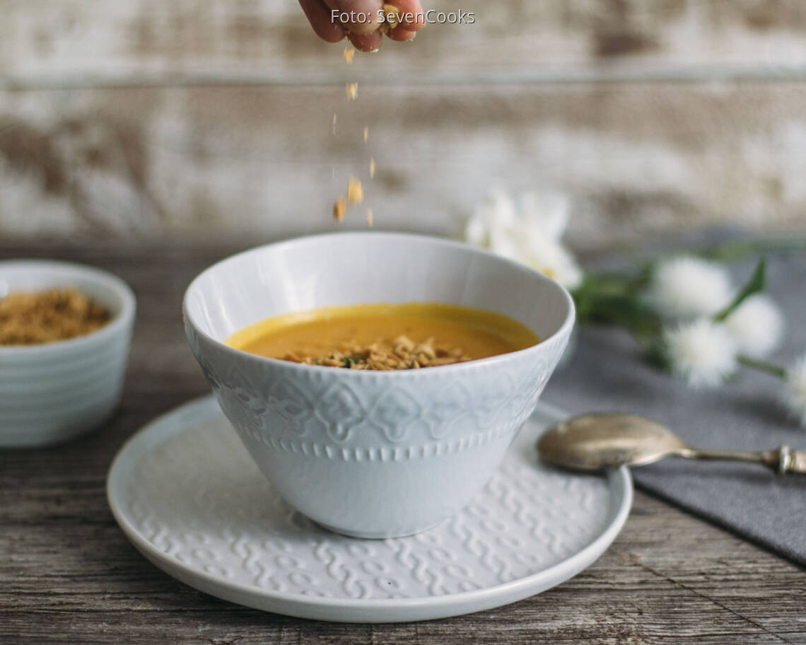 Veganes Rezept: Süßkartoffel-Erdnuss-Suppe 3