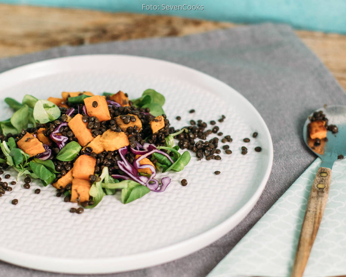 Veganes Rezept: Süßkartoffel-Linsen-Salat_1