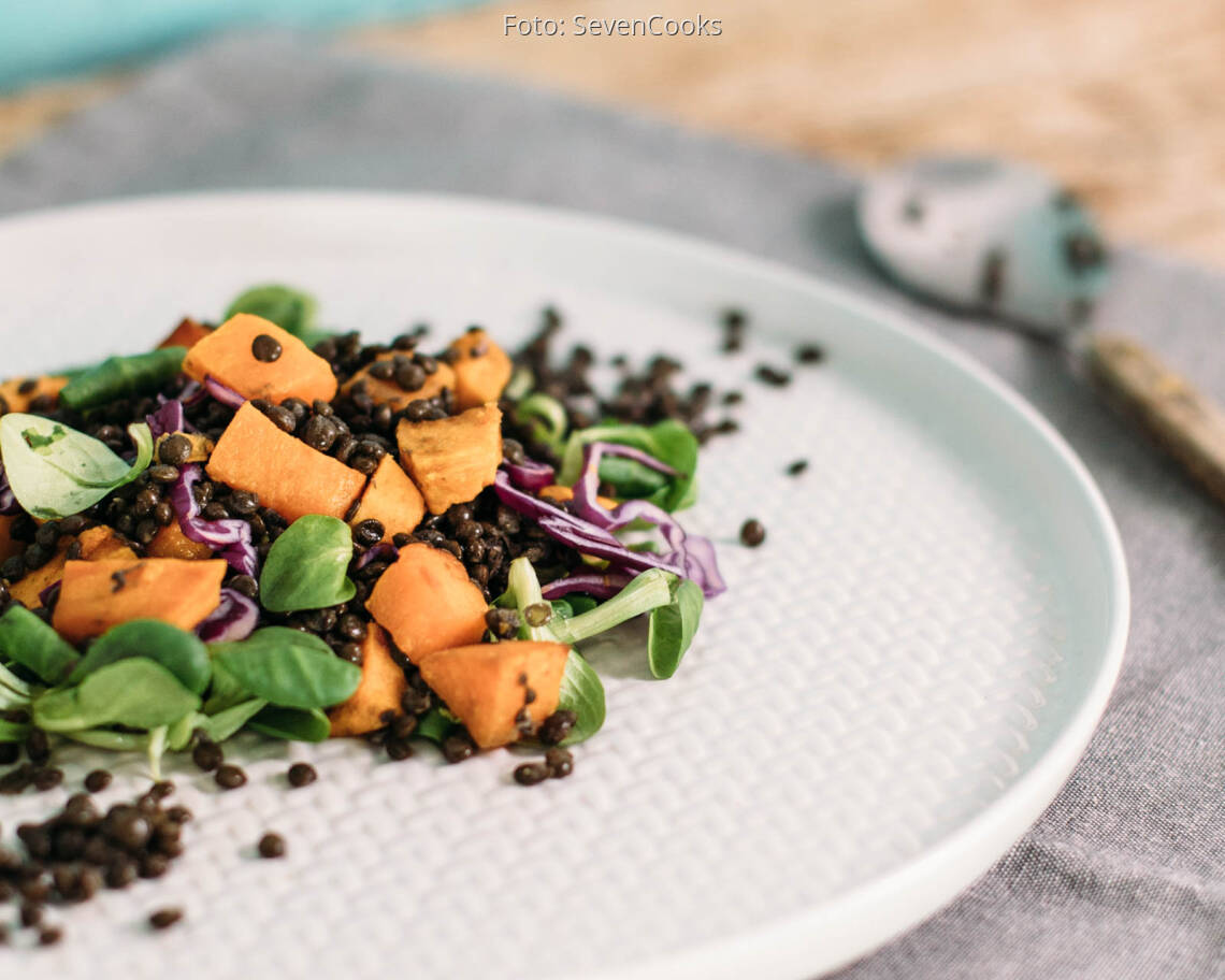 Veganes Rezept: Süßkartoffel-Linsen-Salat_3