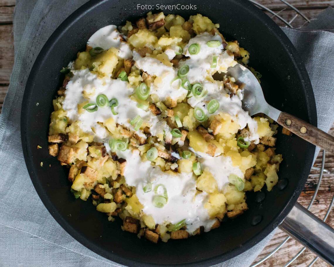 Veganes Rezept: Smashed Potatoes aus der Pfanne