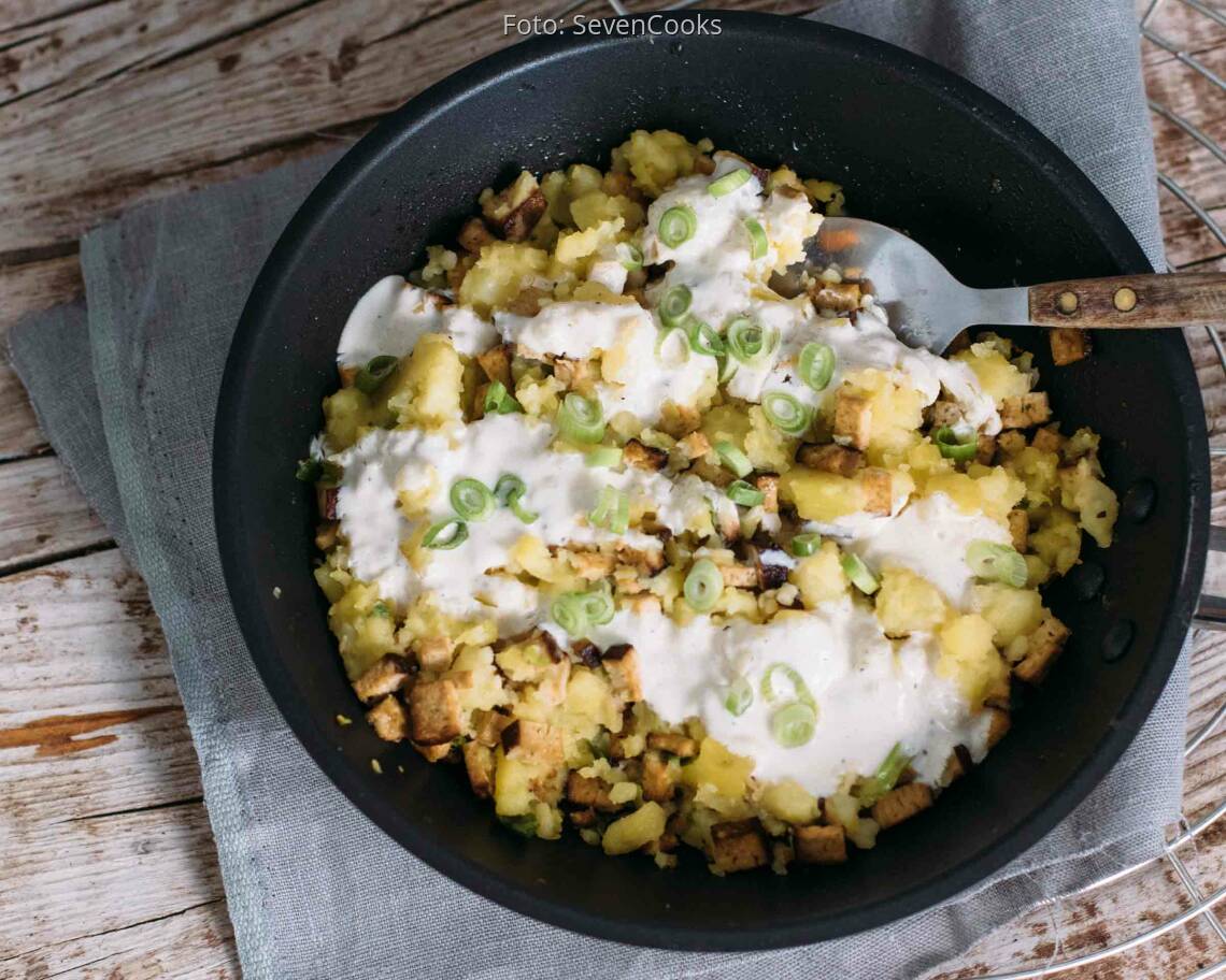 Veganes Rezept: Smashed Potatoes aus der Pfanne