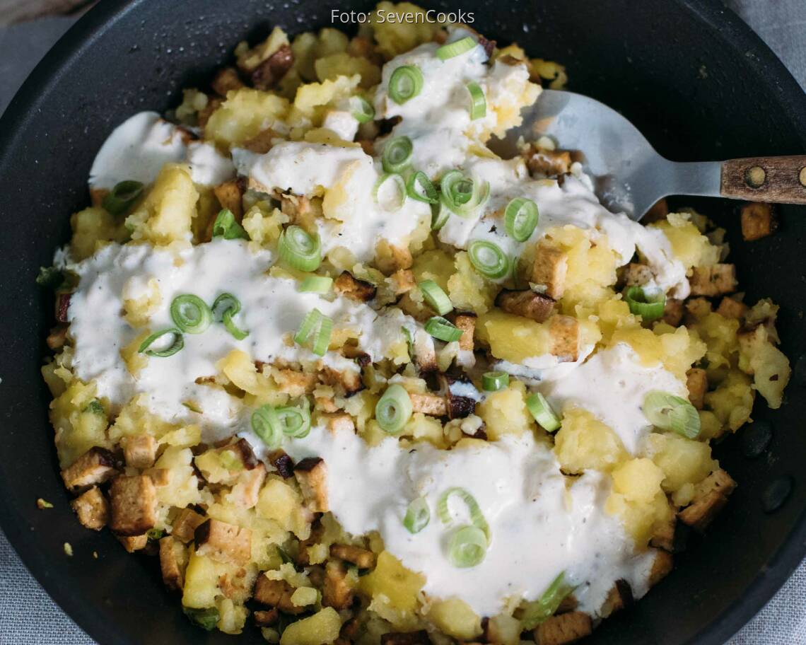 Veganes Rezept: Smashed Potatoes aus der Pfanne
