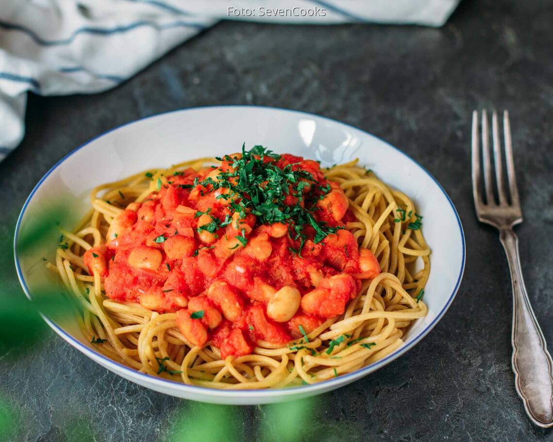 Veganes Rezept: Spaghetti mit weißen Bohnen_2