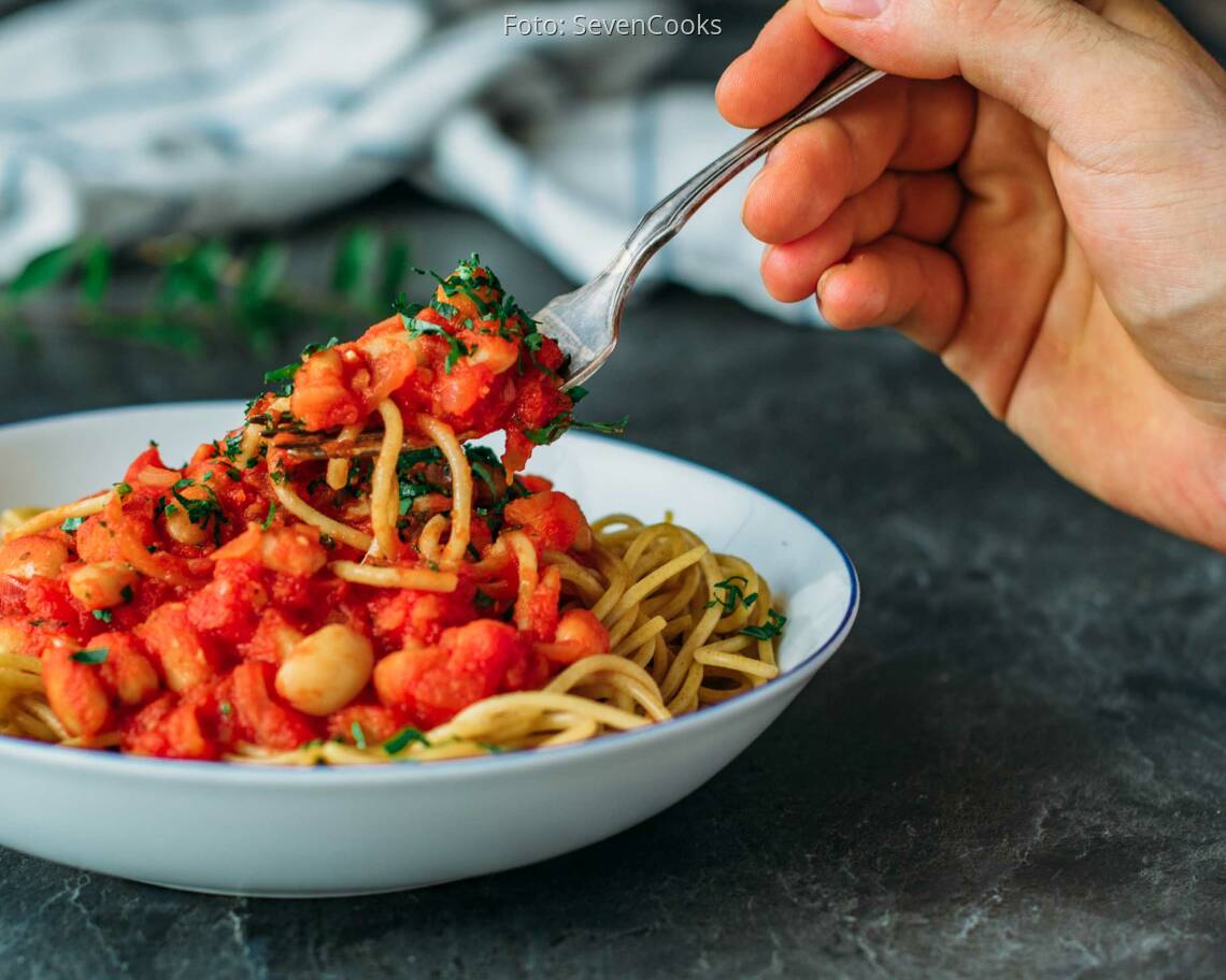 Veganes Rezept: Spaghetti mit weißen Bohnen_3