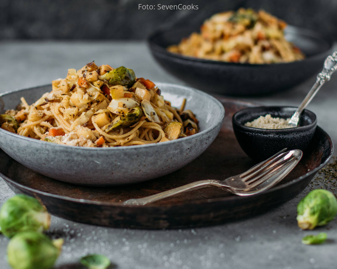 Veganes Rezept: Spaghetti mit Wintergemüse 1