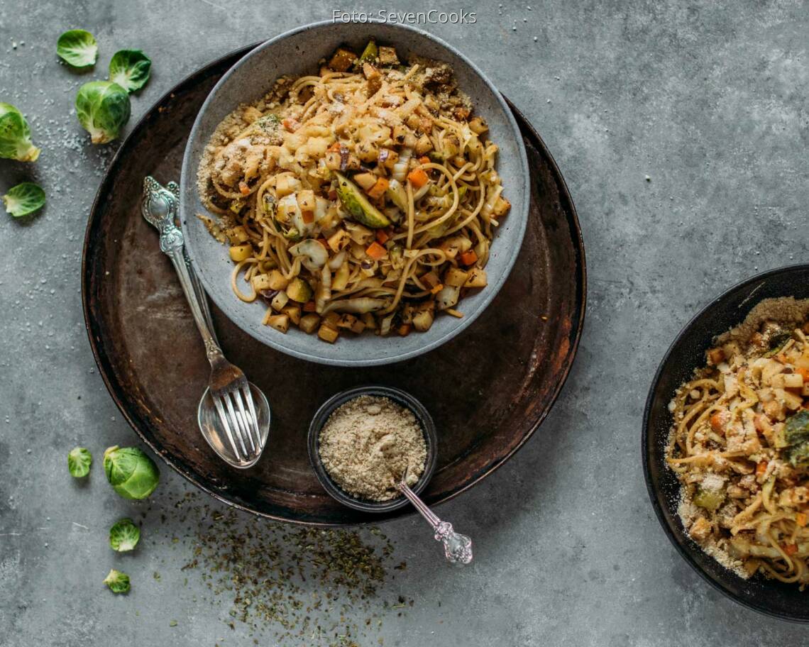 Veganes Rezept: Spaghetti mit Wintergemüse 3