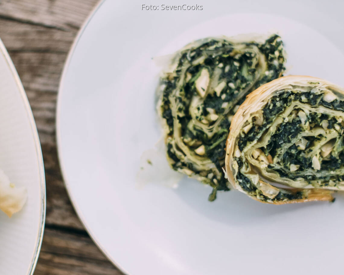 Veganes Rezept: Spinat-Nuss-Strudel