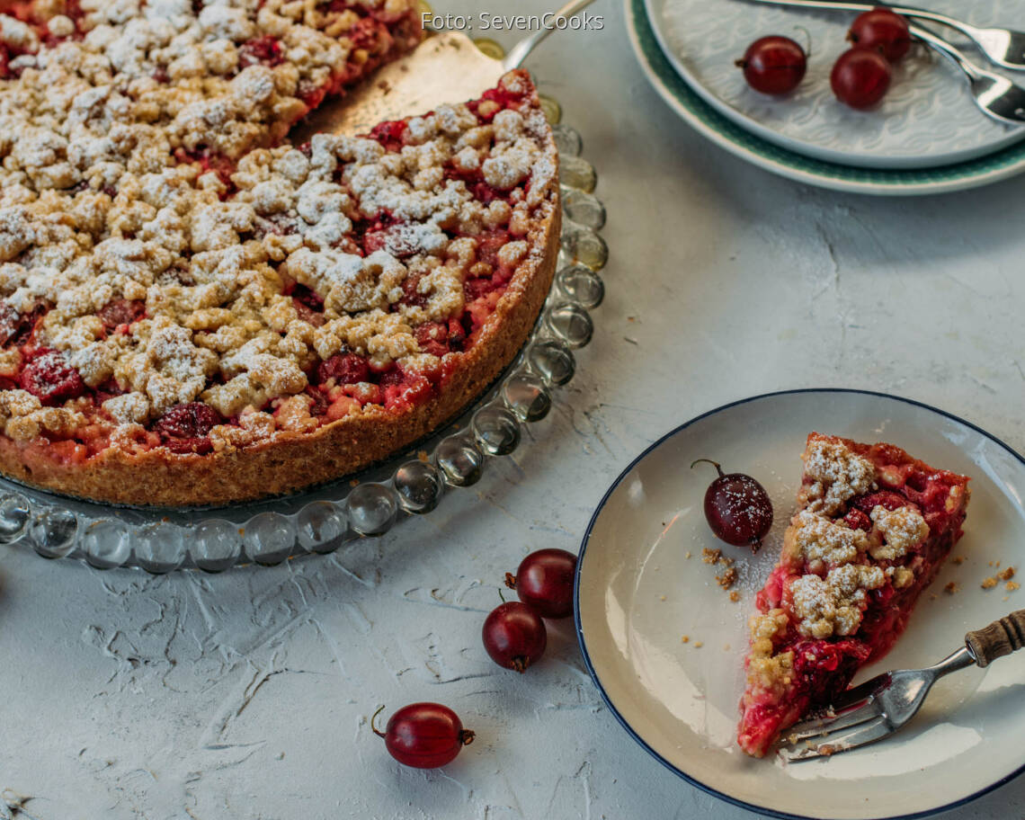 Veganes Rezept: Stachelbeer-Streuselkuchen
