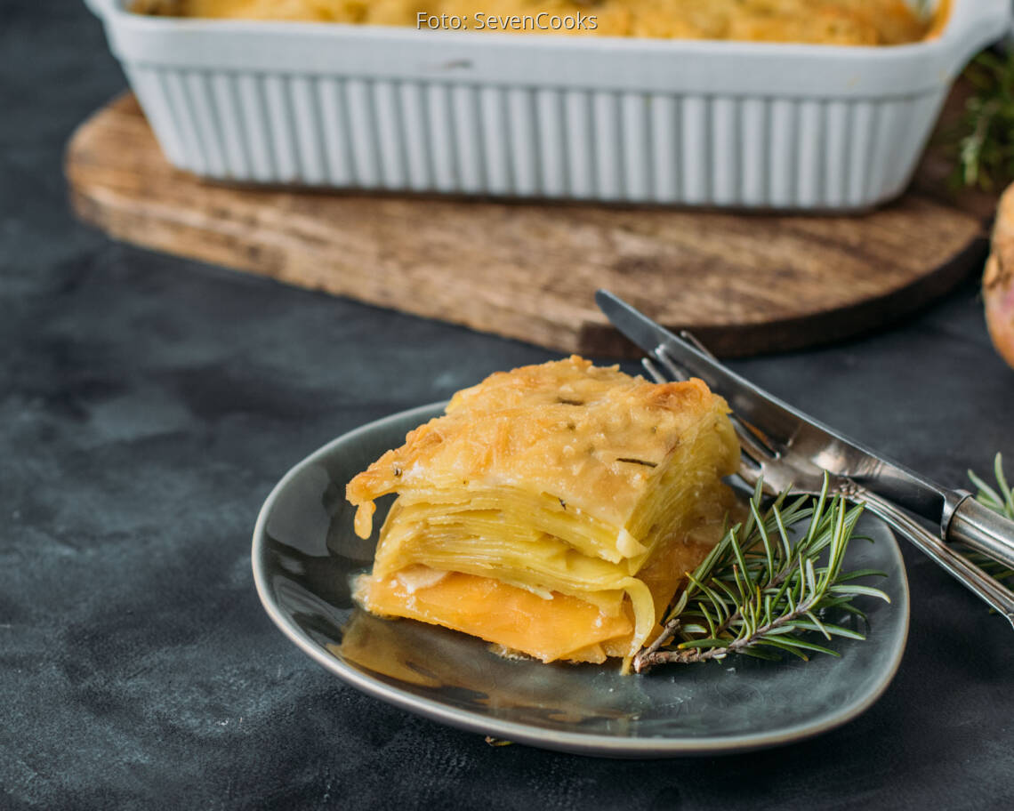 Veganes Rezept: Steckrüben-Kartoffel-Gratin 2
