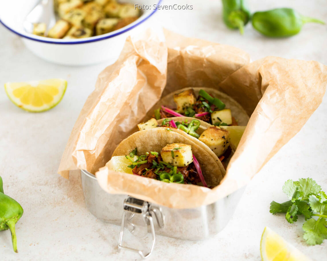 Veganes Rezept: Tacos mit veganem Pfannenkäse 2