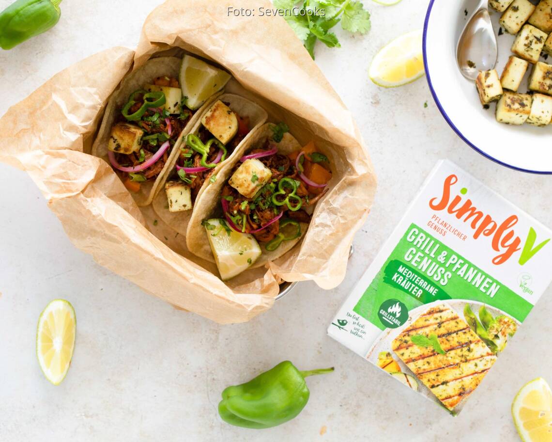 Veganes Rezept: Tacos mit veganem Pfannenkäse 3