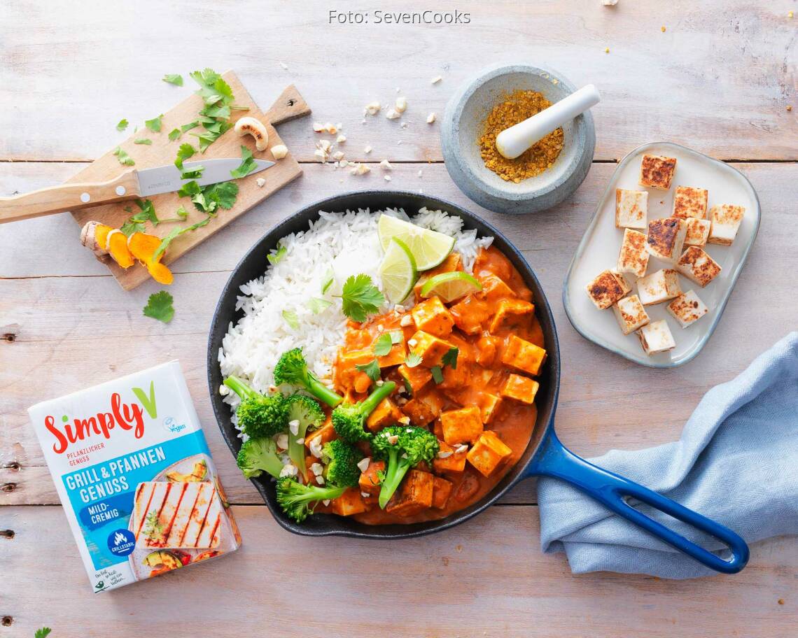 Veganes Rezept: Tikka Masala mit veganem Pfannenkäse 1