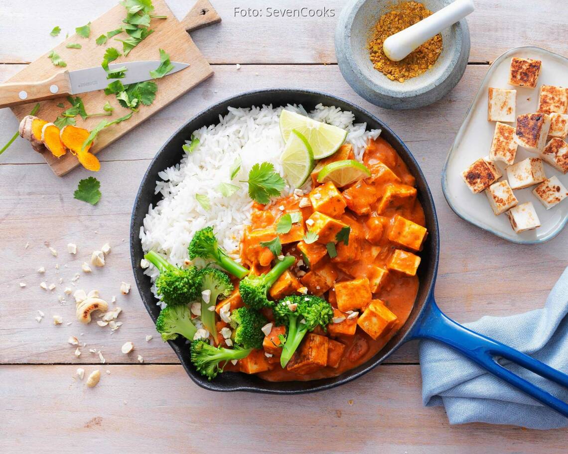 Veganes Rezept: Tikka Masala mit veganem Pfannenkäse 2
