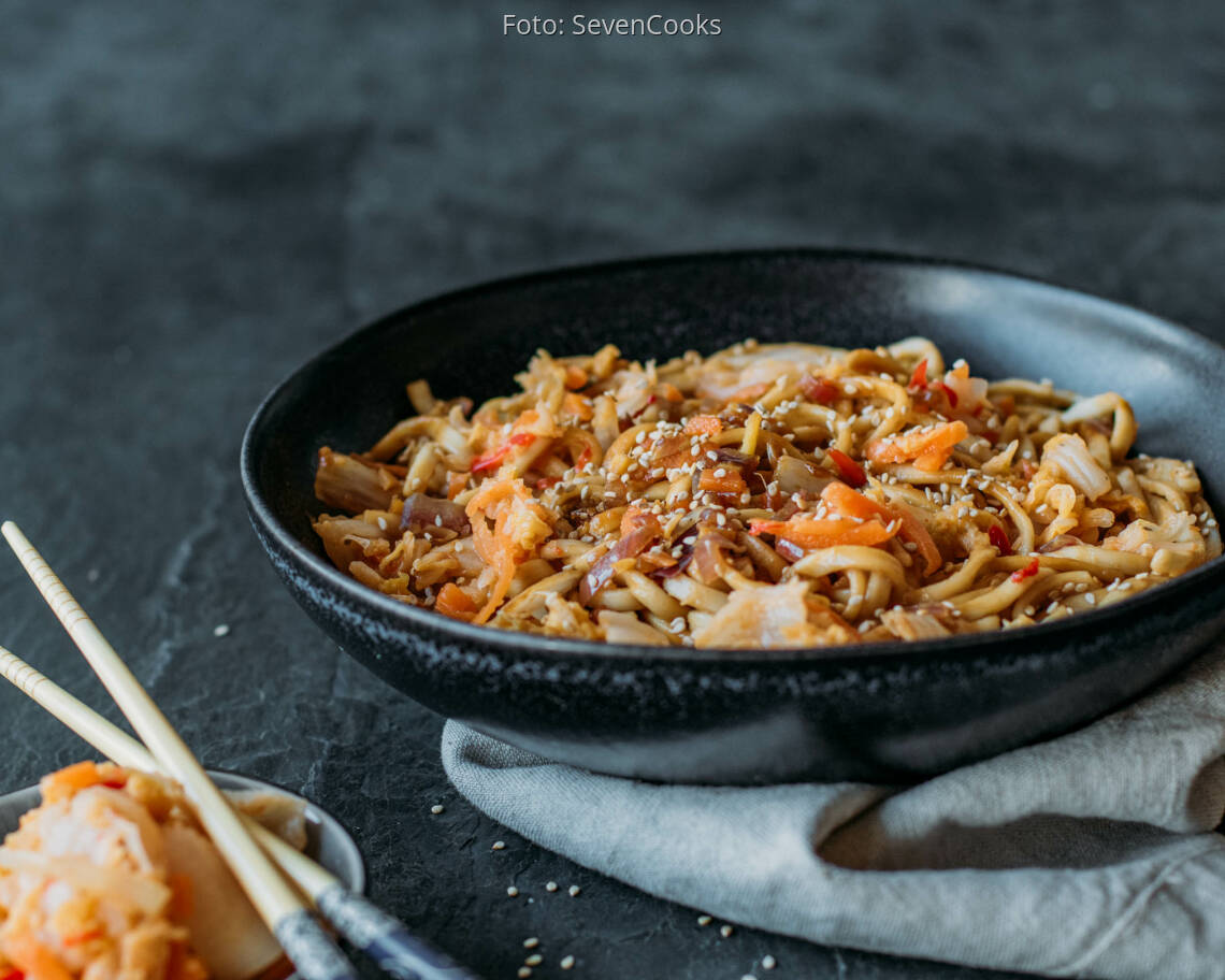 Veganes Rezept: Udonnudeln mit Kimchi