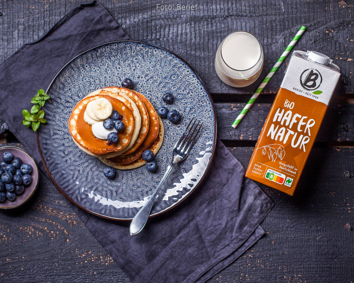 Veganes Rezept: Vegane Blaubeer-Pancakes von Berief