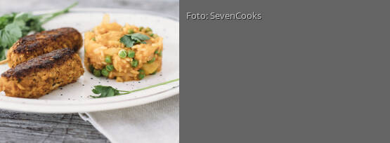 Rezeptbild für "Vegane Cevapcici mit Djuvec-Reis"