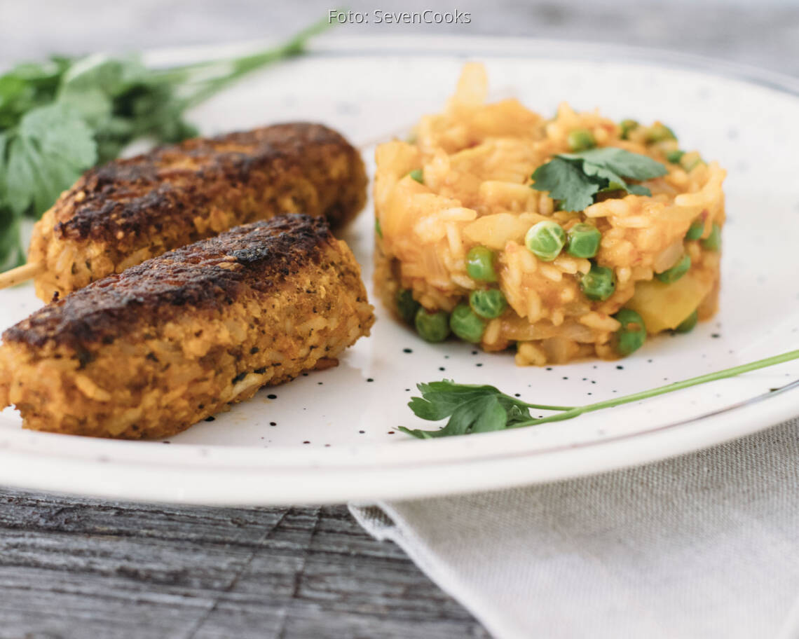 Veganes Rezept: Vegane Cevapcici mit Djuvec-Reis 1