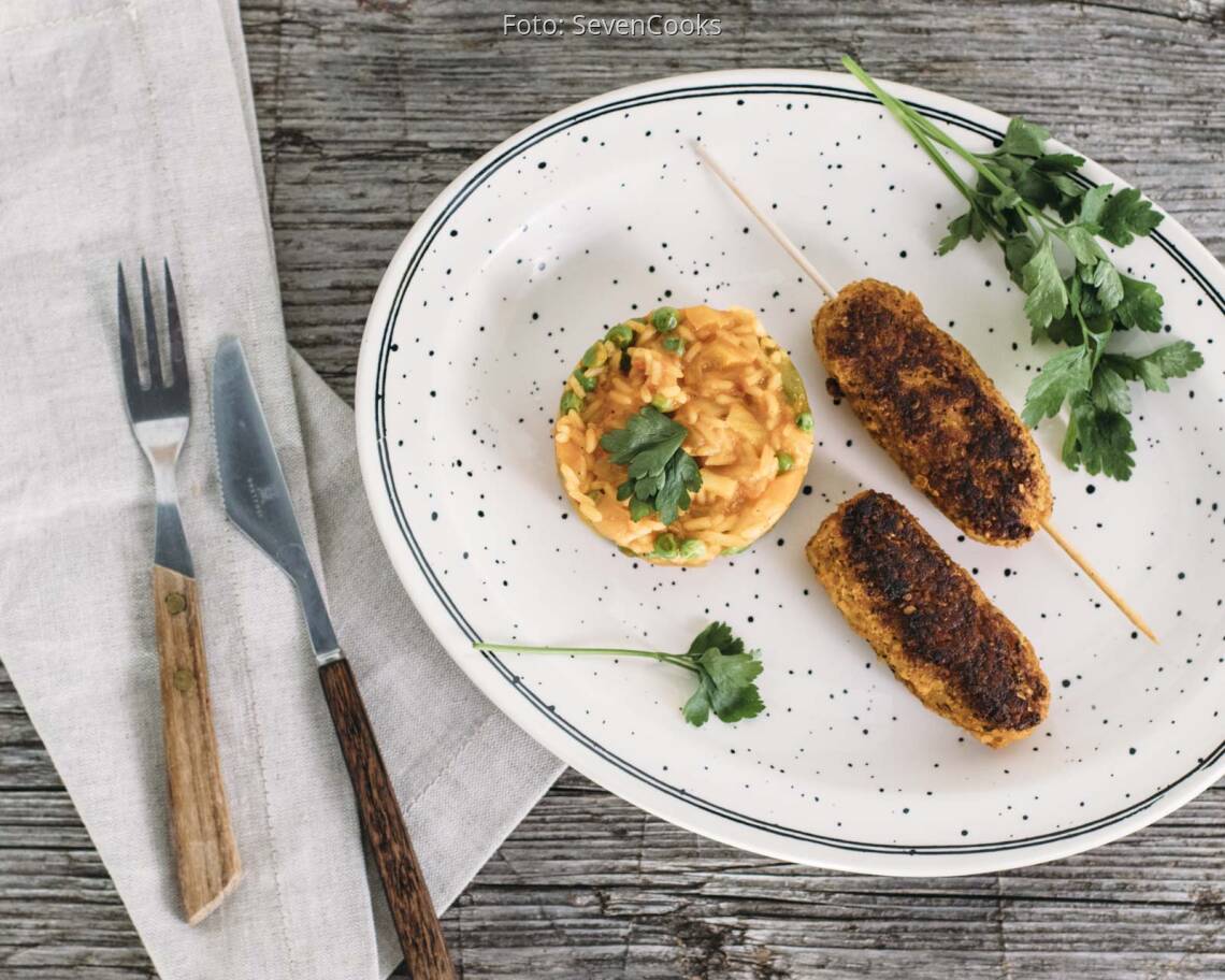 Veganes Rezept: Vegane Cevapcici mit Djuvec-Reis 2