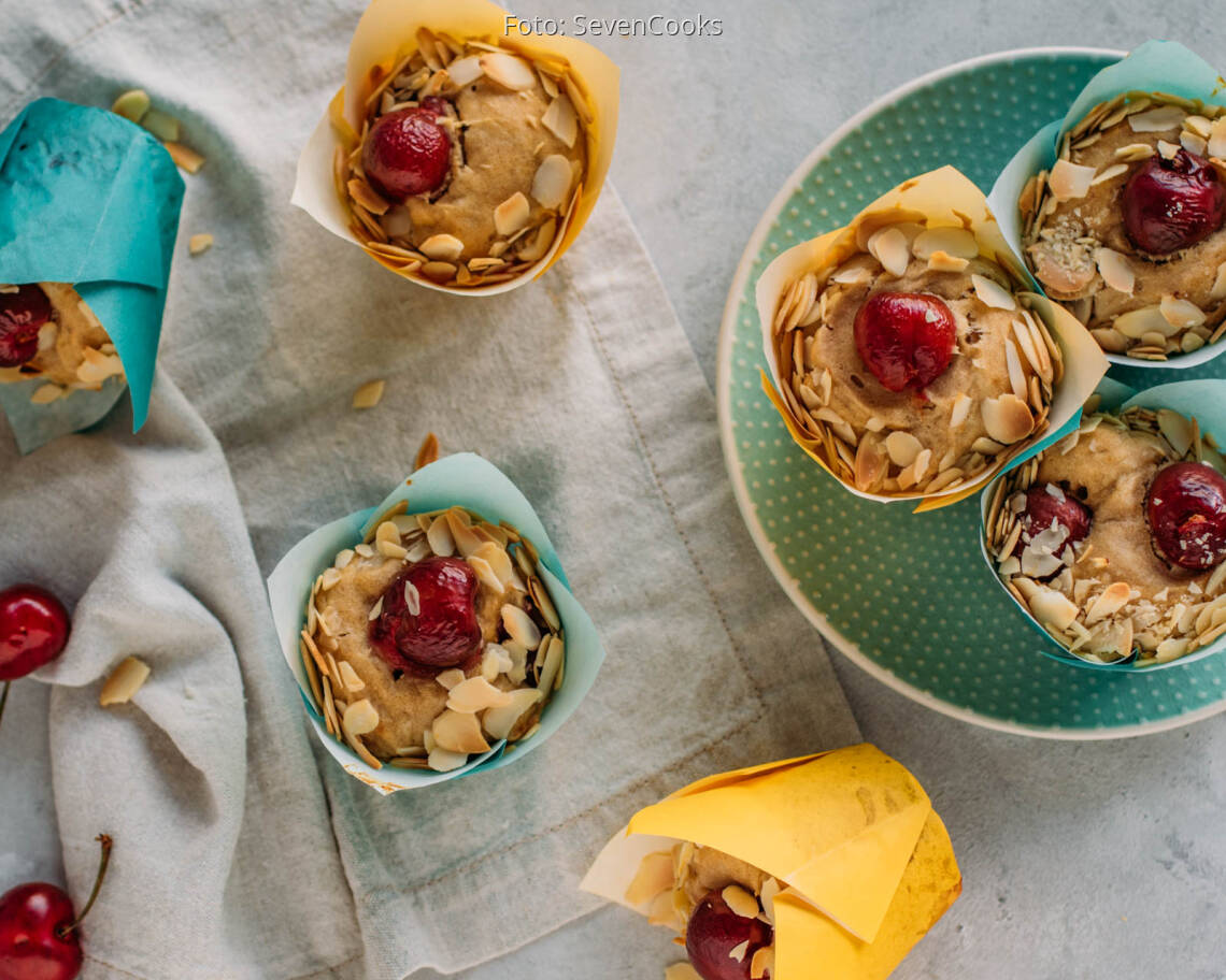 Veganes Rezept: Vegane Kirschmuffins ohne Zucker 1