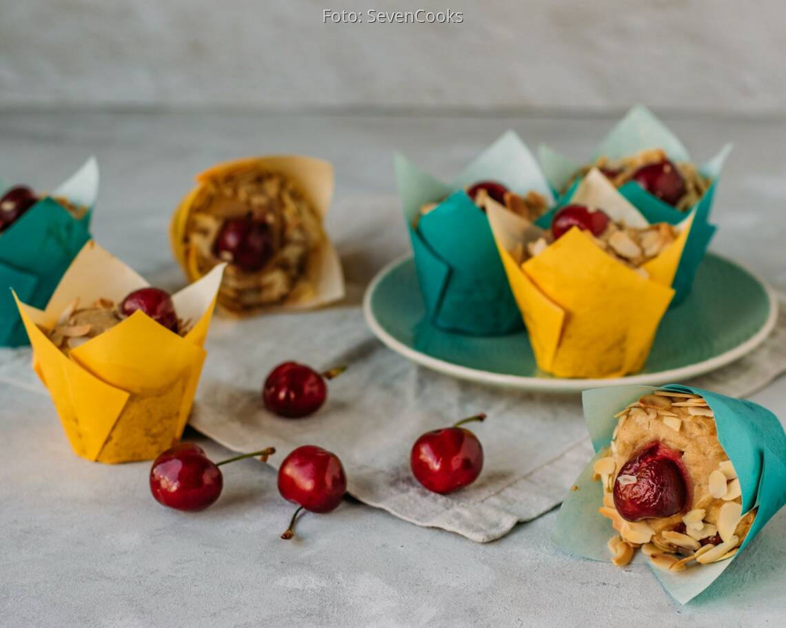 Veganes Rezept: Vegane Kirschmuffins ohne Zucker 2