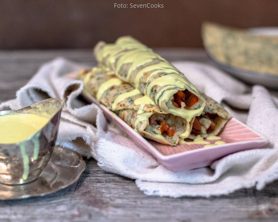 Veganes Rezept: Vegane Lachspfannkuchen mit Hollandaise 1