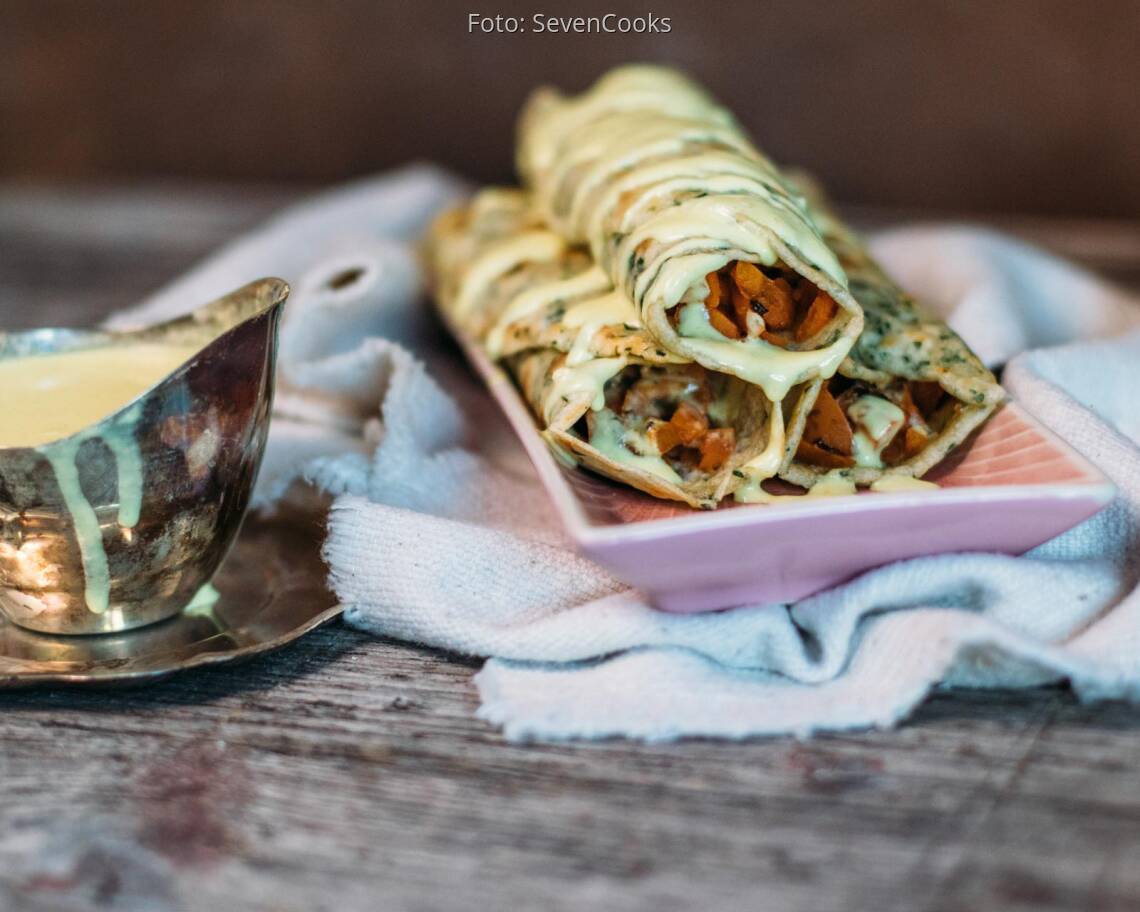 Veganes Rezept: Vegane Lachspfannkuchen mit Hollandaise 2