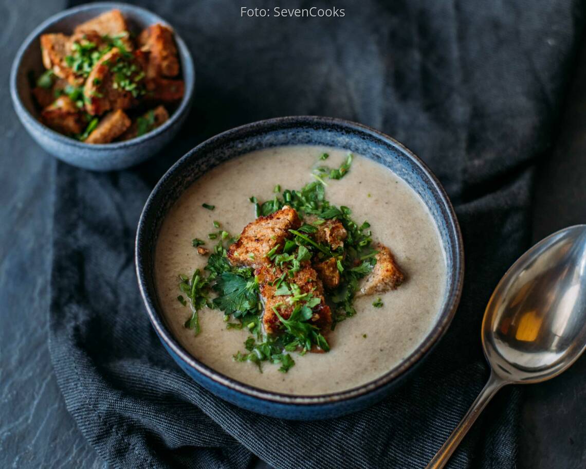 Veganes Rezept: Vegane Pilzcremesuppe 3