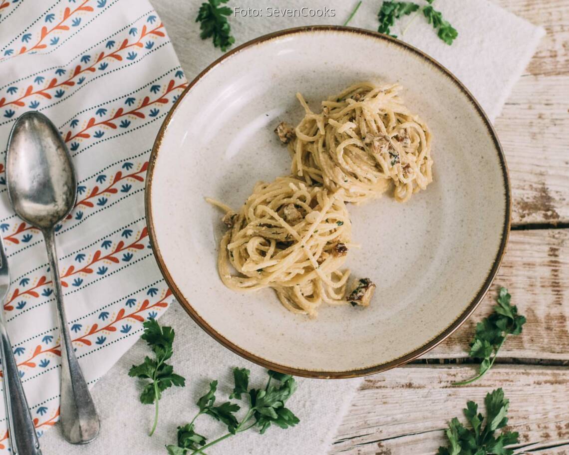 Veganes Rezept: Vegane Spaghetti Carbonara 1