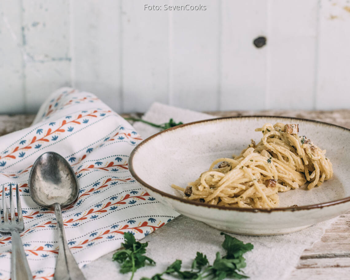 Veganes Rezept: Vegane Spaghetti Carbonara 2