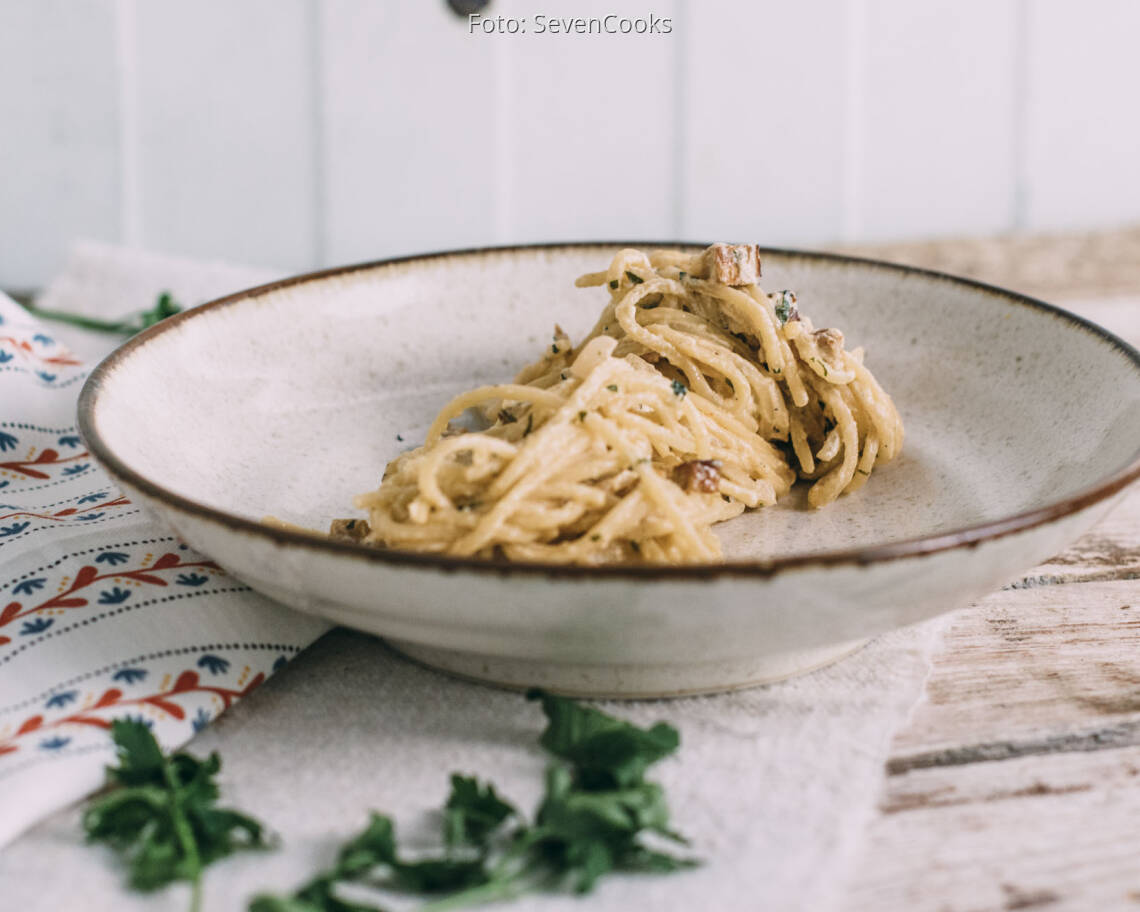 Veganes Rezept: Vegane Spaghetti Carbonara 3