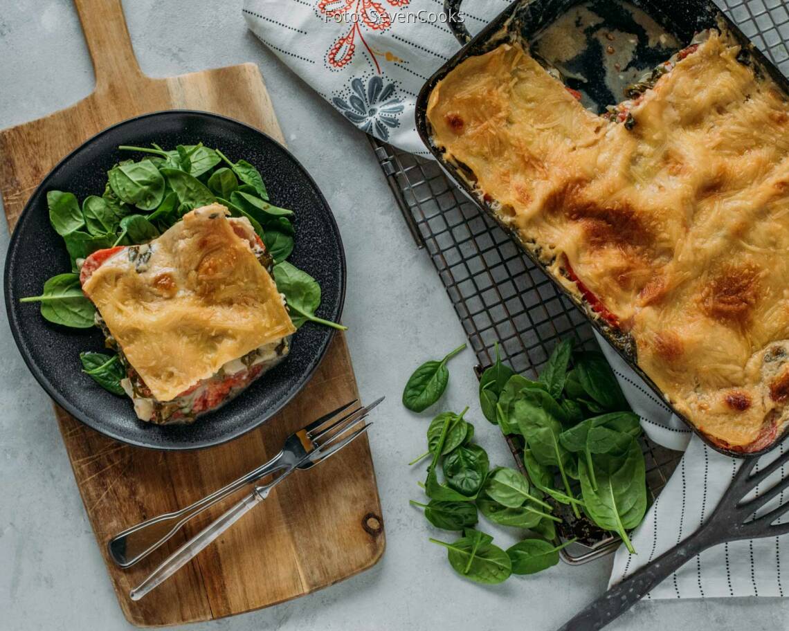 Veganes Rezept: Vegane Spinat Lasagne