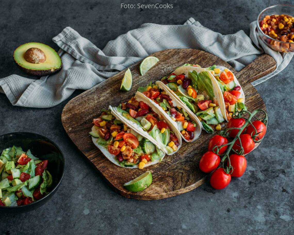 Veganes Rezept: Vegane Tacos mit Sojaschnetzeln 1