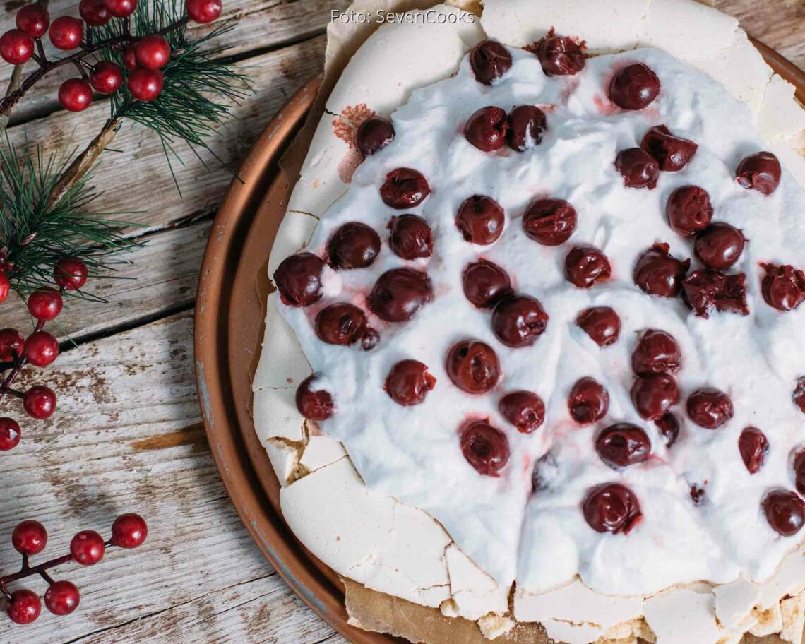 Veganes Rezept: Vegane Weihnachts-Pavlova