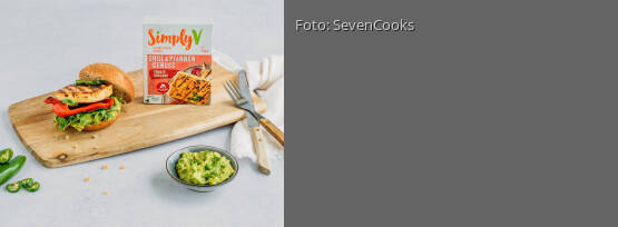 Rezeptbild für "Veganer Grillkäse-Burger mit scharfem Avocado-Dip"