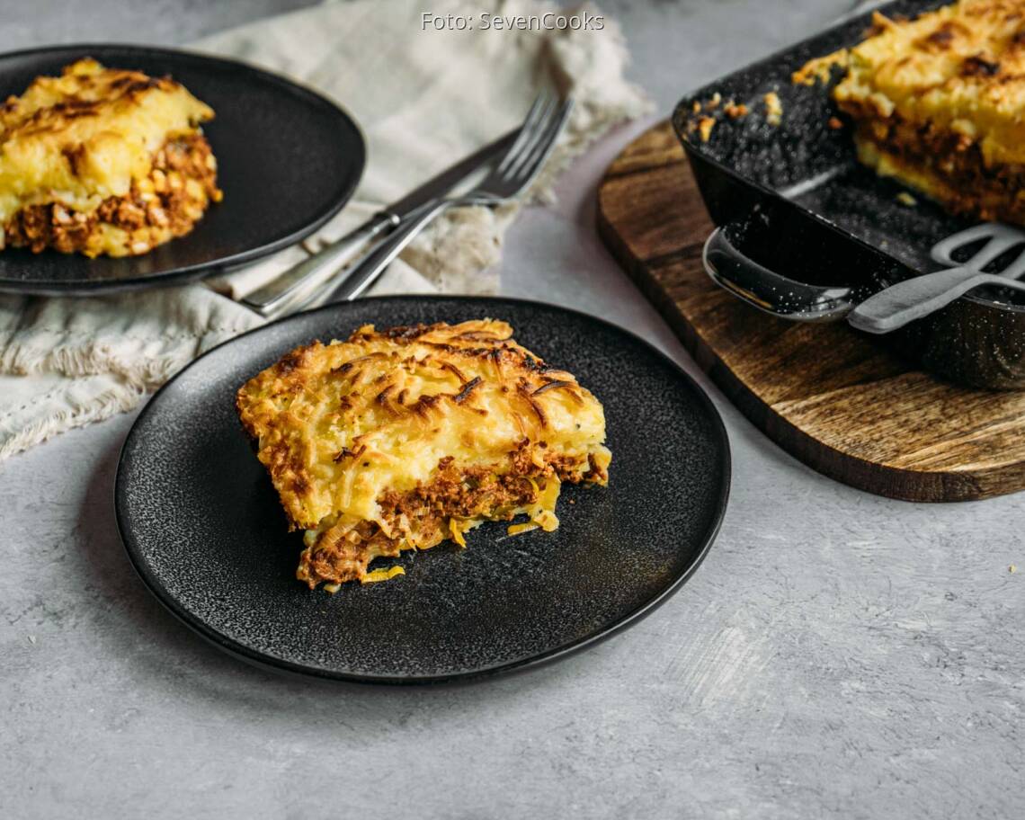 Veganes Rezept: Veganer Kartoffel-Hack-Auflauf 1