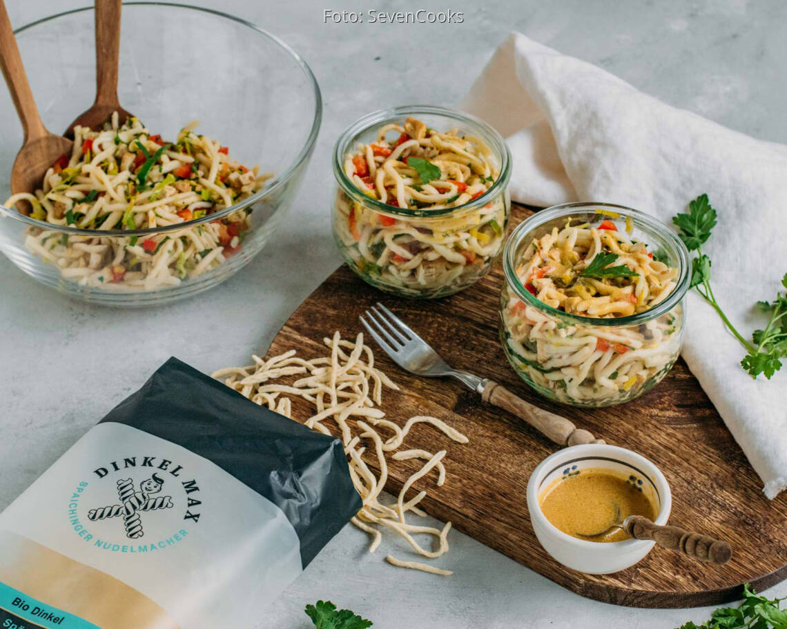 Veganes Rezept: Veganer Spätzle-Salat im Weckglas 2